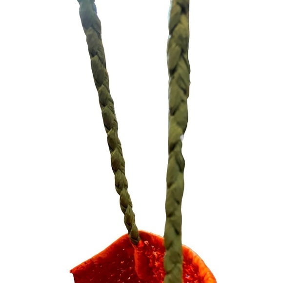 Orange Jumbo Straw Tote Bag Woven Straw Errands 16x16x4.5” Handle Drop 15 - Picture 8 of 8